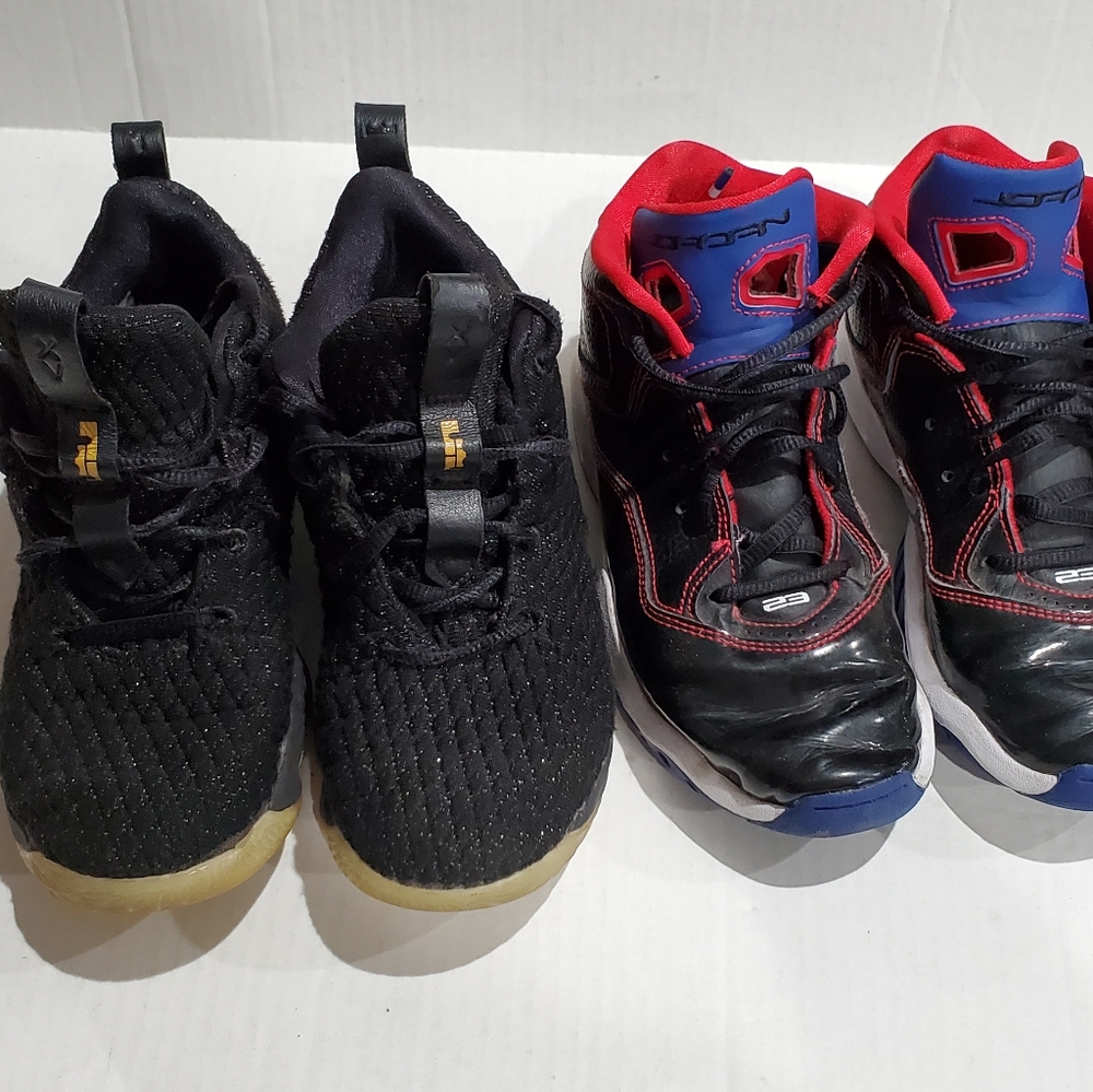 Kids Sz 3 Lebron And Jordan sneaker bundle